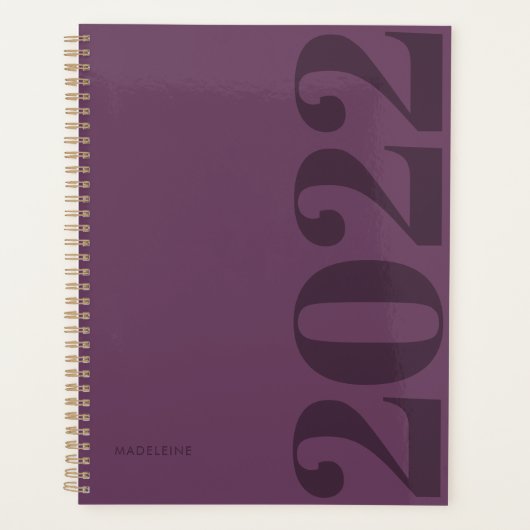 Moderne minimale typografie Paars 2022 Planner (Voorkant)