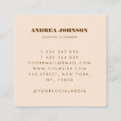 Moderne, minimale Typografie Retro Boho Rainbow Vierkante Visitekaartje (Achterkant)