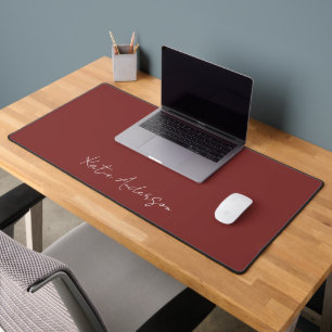 Moderne minimale typografie script maroon notitiek bureaumat