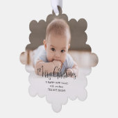 Moderne minimale typografie Vrolijk kerstfeest 2 F Ornament Kaart (Links)