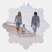 Moderne minimale typografie Vrolijk kerstfeest 2 F Ornament Kaart (Achterkant)