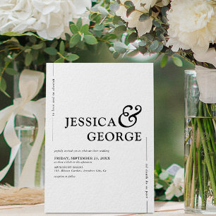 Moderne minimale Typografie Wedding Kaart