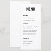 Moderne minimale Typografie Wedding Menu (Voorkant / Achterkant)