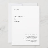 Moderne Minimale Typografie Zwart-wit Bruiloft Save The Date (Voorkant)