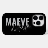 Moderne minimale typografie zwart wit elegant Case-Mate iPhone case (Achterkant (horizontaal))