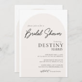 Moderne Minimale Uitnodiging van de Bridal van het (Voorkant / Achterkant)