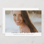 Moderne minimale uitnodiging voor fotoAfstuderen (Voorkant / Achterkant)