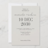 Moderne minimale uitnodiging voor huwelijk (Voorkant)