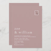 Moderne minimale uitnodiging voor Roos-huwelijk (Voorkant / Achterkant)