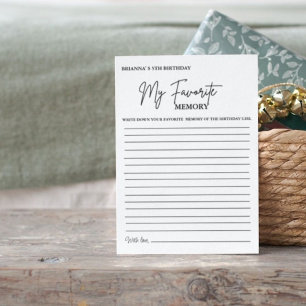 Moderne Minimale Verjaardag Favoriete geheugen spe Aankondiging