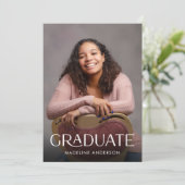 Moderne minimale verticale Afstuderen 2 foto Kaart (Staand voorkant)
