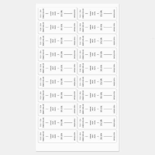 Moderne minimale verticale kaars wit ding label (Vel)
