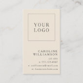 Moderne minimale verticale Logo QR Code Ivory Blac Visitekaartje (Voorkant)
