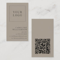 Moderne minimale verticale Logo QR-code Taupe Brow
