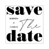 Moderne minimale vetgedrukte bruiloft Bewaar de da Rubberstempel (Afrduk)