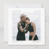 Moderne minimale vierkant foto slaat de datum op save the date (Voorkant)