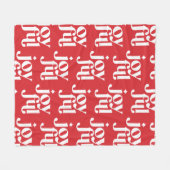 Moderne minimale vrolijke typografie rode feestdag fleece deken (Voorkant (Horizontaal))