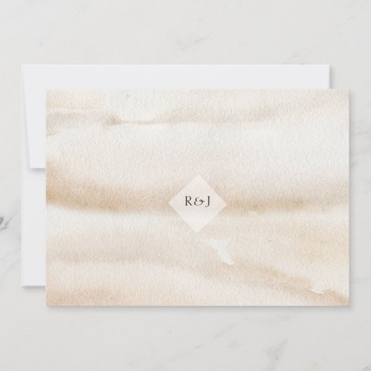 Moderne minimale Waterverf bruiloft Save The Date (Achterkant)