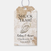 Moderne minimale Waterverf Oyster Beach bruiloft Cadeaulabel (Voorkant)