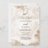 Moderne minimale Waterverf Oyster Beach bruiloft Kaart (Voorkant)