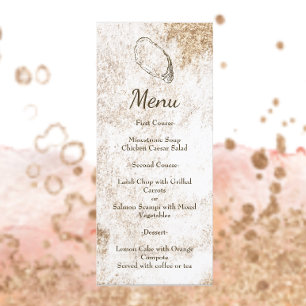 Moderne minimale Waterverf Oyster Beach bruiloft Menu