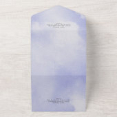 Moderne minimale Waterverf Periwinkle Geen avondet All In One Uitnodiging (Buitenkant)