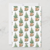 Moderne minimale waterverf vrolijke kerstboom feestdagenkaart (Achterkant)