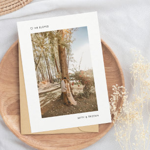Moderne minimale We Eloped bruiloft aankondiging