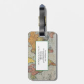 Moderne minimale  Wereldkaart Bagagelabel (Achterkant verticaal)