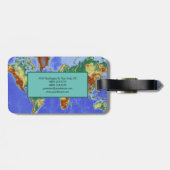 Moderne minimale  Wereldkaart Bagagelabel (Achterkant horizontaal)