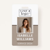 Moderne minimale werknemer-ID voor bedrijven Badge (Voorkant)