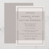 Moderne minimale wieduitnodiging | Taupe Kaart (Voorkant / Achterkant)