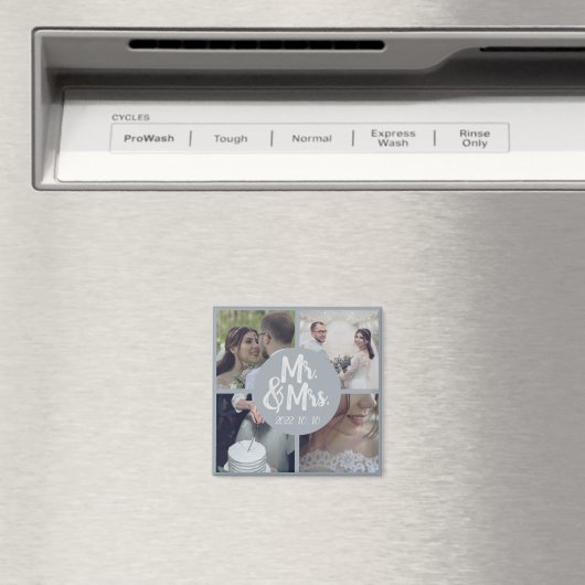 Moderne minimale witrand bruiloft collage magneet (Insitu (Vaatwasser))