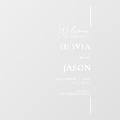 Moderne minimale witte bruiloft welkom raamsticker (Vel)