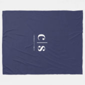Moderne minimale witte monogram fleece deken (Voorkant (Horizontaal))