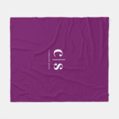 Moderne minimale witte monogram fleece deken (Voorkant (Horizontaal))