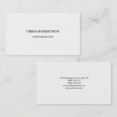 Moderne, minimale witte Professional Visitekaartje (Voorkant / Achterkant)