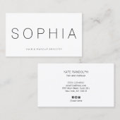 Moderne, minimale witte Professional Visitekaartje (Voorkant / Achterkant)