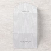 Moderne minimale witte satijnen taffeta diner all in one uitnodiging (Buitenkant)