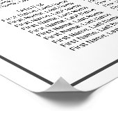 Moderne minimale witte zittingsgrafiek 16 tabellen poster (Hoek)