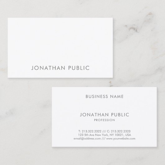 Moderne, minimale wolkslank visitekaartje (Voorkant / Achterkant)