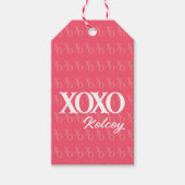 Moderne, minimale XOXO roze Valentijnsdag Cadeaulabel (Voorkant)