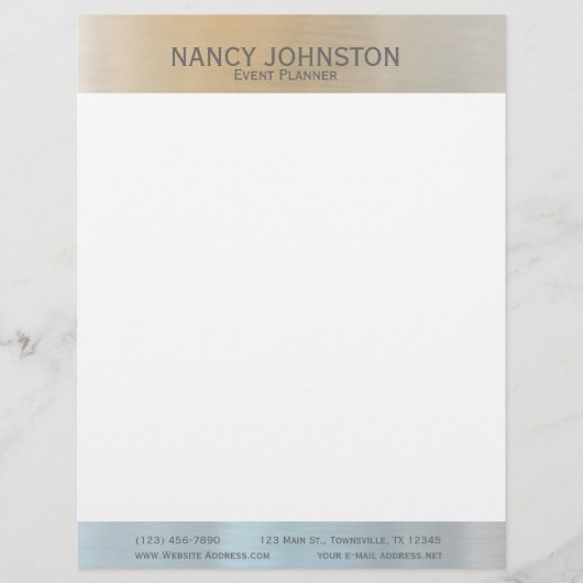 Moderne, minimale zilverreflectie briefhoofd ontwerp (Voorkant)