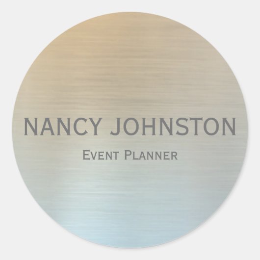 Moderne, minimale zilverreflectie ronde sticker (Voorkant)