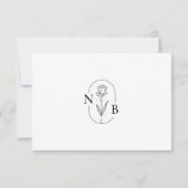 Moderne minimale zwart wit boho bruiloft QR-code RSVP Kaartje (Achterkant)