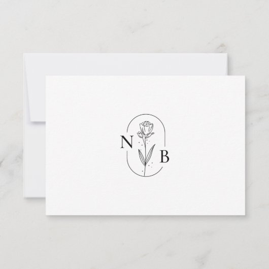 Moderne minimale zwart wit boho bruiloft QR-code RSVP Kaartje (Achterkant)