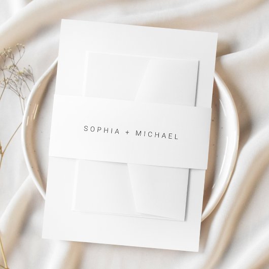 Moderne minimale zwart wit bruiloft uitnodigingen wikkel