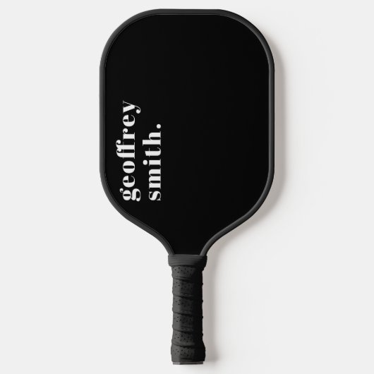 Moderne minimale zwarte aangepaste naam pickleball paddle (Voorkant)