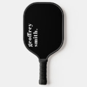 Moderne minimale zwarte aangepaste naam pickleball paddle (Achterkant)