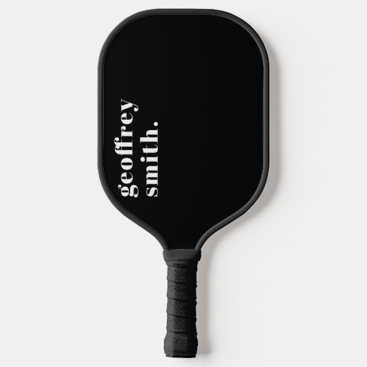 Moderne minimale zwarte aangepaste naam pickleball paddle (Achterkant)